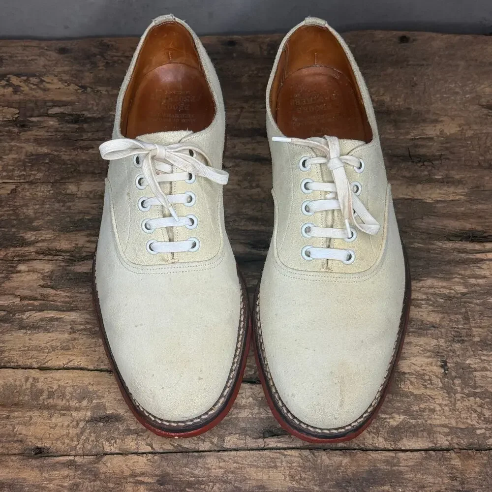 Brooks Brothers Brooks English White Buck Oxford Shoe EU 40 Women's 9 England